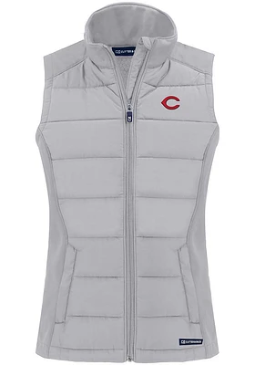 Cutter and Buck Cincinnati Reds Womens Charcoal Evoke Vest