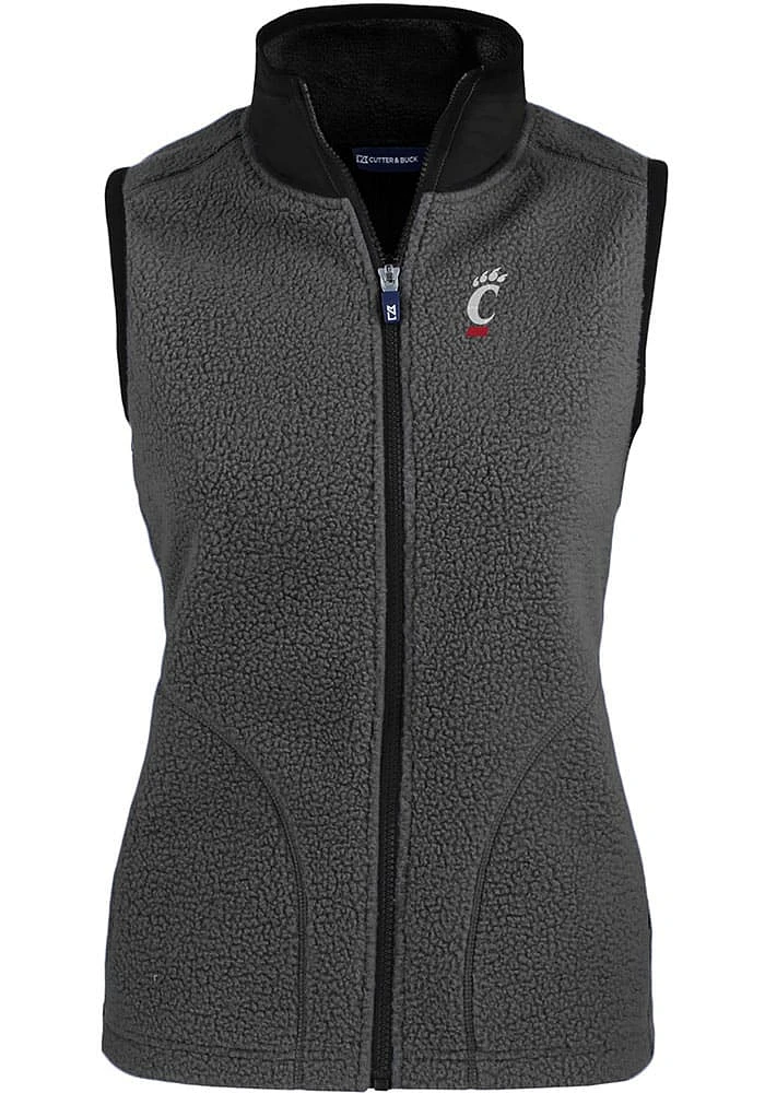 Cutter and Buck Cincinnati Bearcats Womens Grey Cascade Sherpa Vest