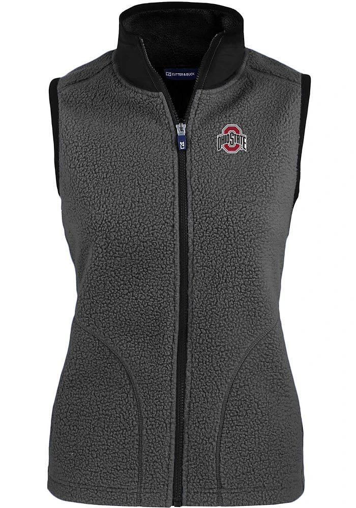 Cutter and Buck Ohio State Buckeyes Womens Cascade Sherpa Vest