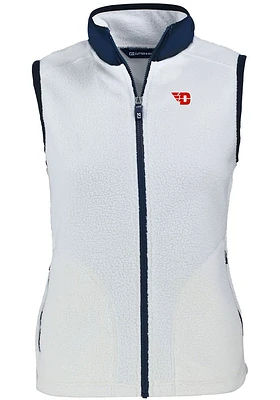 Cutter and Buck Dayton Flyers Womens White Cascade Sherpa Vest