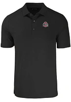 Cutter and Buck Ohio State Buckeyes Black Forge Eco Stretch Big Tall Polo