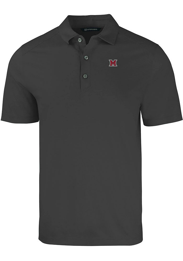 Cutter and Buck Miami RedHawks Black Forge Big Tall Polo