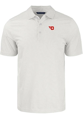 Cutter and Buck Dayton Flyers Mens White Pike Symmetry Big Tall Polos Shirt