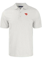 Cutter and Buck Dayton Flyers Mens White Pike Symmetry Big Tall Polos Shirt