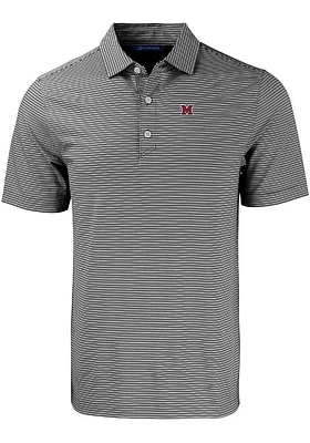 Cutter and Buck Miami RedHawks Mens Forge Double Stripe Big Tall Polos Shirt