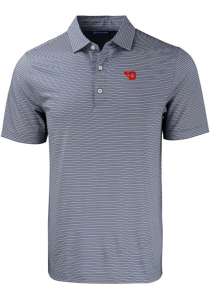 Cutter and Buck Dayton Flyers Mens Navy Blue Forge Double Stripe Big Tall Polos Shirt