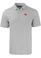 Cutter and Buck Dayton Flyers Mens Grey Forge Double Stripe Big Tall Polos Shirt