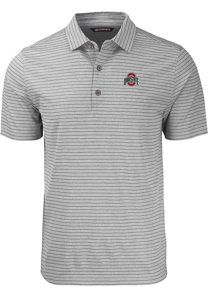 Cutter and Buck Ohio State Buckeyes Forge Heather Stripe Big Tall Polo