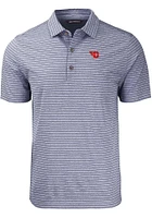 Cutter and Buck Dayton Flyers Navy Blue Forge Heather Stripe Big Tall Polo