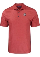 Cutter and Buck Ohio State Buckeyes Cardinal Pike Eco Geo Print Big Tall Polo