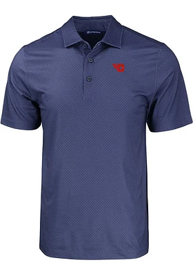 Cutter and Buck Dayton Flyers Navy Blue Pike Eco Geo Print Big Tall Polo