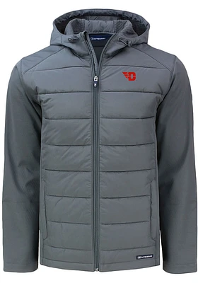 Cutter and Buck Dayton Flyers Mens Grey Evoke Hood Big Tall Lined Jacket