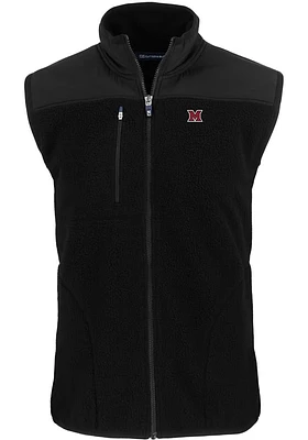 Cutter and Buck Miami RedHawks Big Tall Black Cascade Sherpa Mens Vest