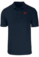 Cutter and Buck Dayton Flyers Mens Navy Blue Forge Version Short Sleeve Polo