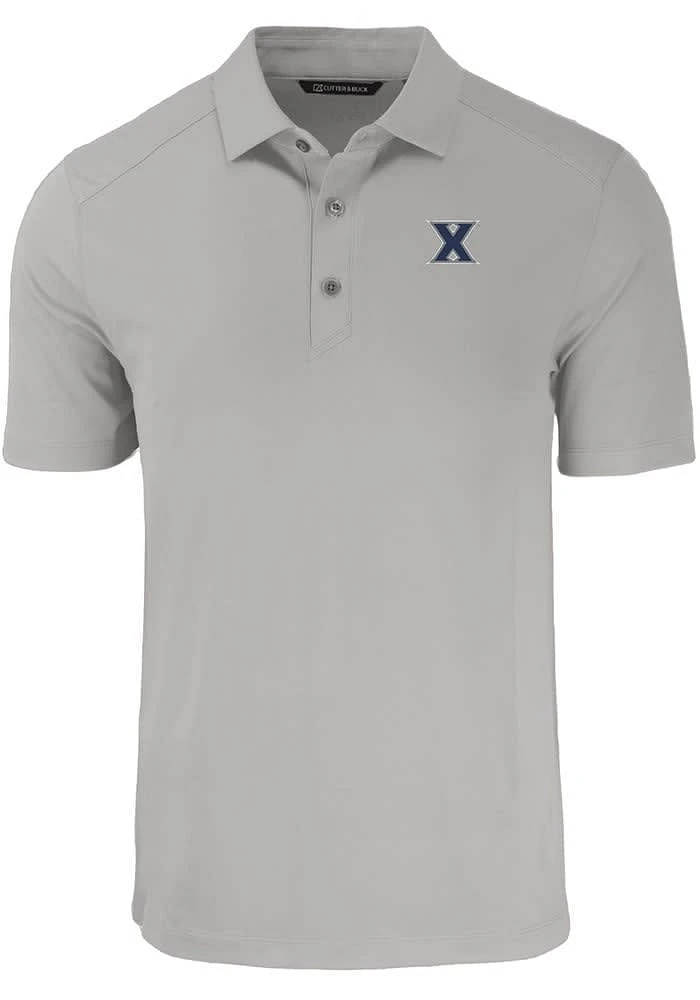 Cutter and Buck Xavier Musketeers Mens Grey Forge Recycled Short Sleeve Polo