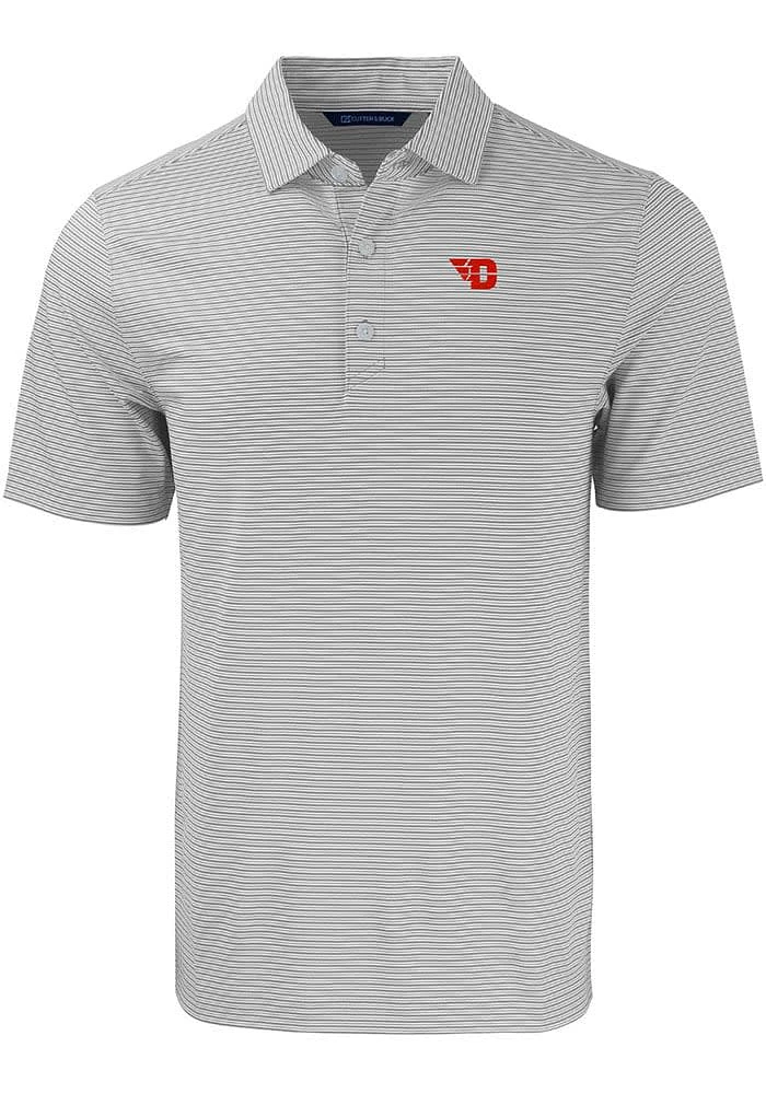 Cutter and Buck Dayton Flyers Mens Forge Double Stripe Short Sleeve Polo