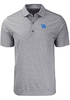 Cutter and Buck Kentucky Wildcats Mens Forge Heather Stripe Short Sleeve Polo