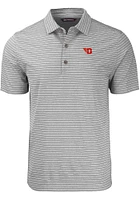 Cutter and Buck Dayton Flyers Mens Forge Heather Stripe Short Sleeve Polo