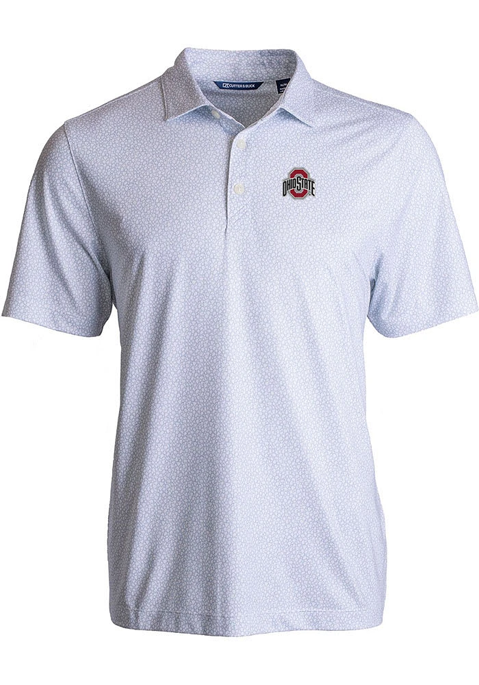 Cutter and Buck Ohio State Buckeyes Mens Pike Pebble Short Sleeve Polo