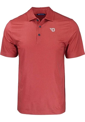 Cutter and Buck Dayton Flyers Mens Pike Eco Geo Print Short Sleeve Polo