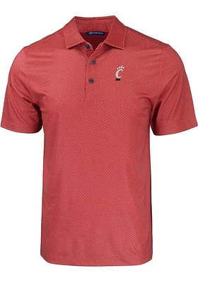 Cutter and Buck Cincinnati Bearcats Mens Pike Eco Geo Print Short Sleeve Polo