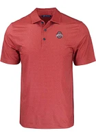 Cutter and Buck Ohio State Buckeyes Mens Pike Eco Geo Print Short Sleeve Polo