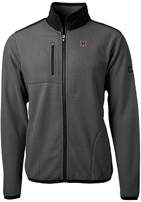 Cutter and Buck Miami RedHawks Mens Grey Cascade Sherpa Light Weight Jacket