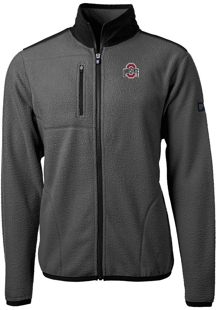 Cutter and Buck Ohio State Buckeyes Mens Grey Cascade Sherpa Light Weight Jacket