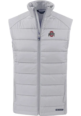 Cutter and Buck Ohio State Buckeyes Mens Charcoal Evoke Sleeveless Jacket