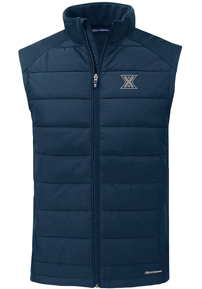 Cutter and Buck Xavier Musketeers Mens Navy Blue Evoke Sleeveless Jacket