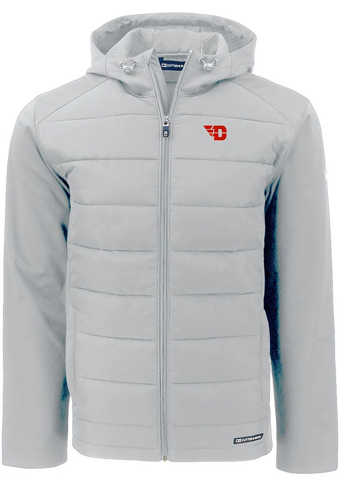 Cutter and Buck Dayton Flyers Mens Charcoal Evoke Hood Heavyweight Jacket