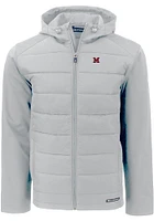 Cutter and Buck Miami RedHawks Mens Charcoal Evoke Hood Heavyweight Jacket