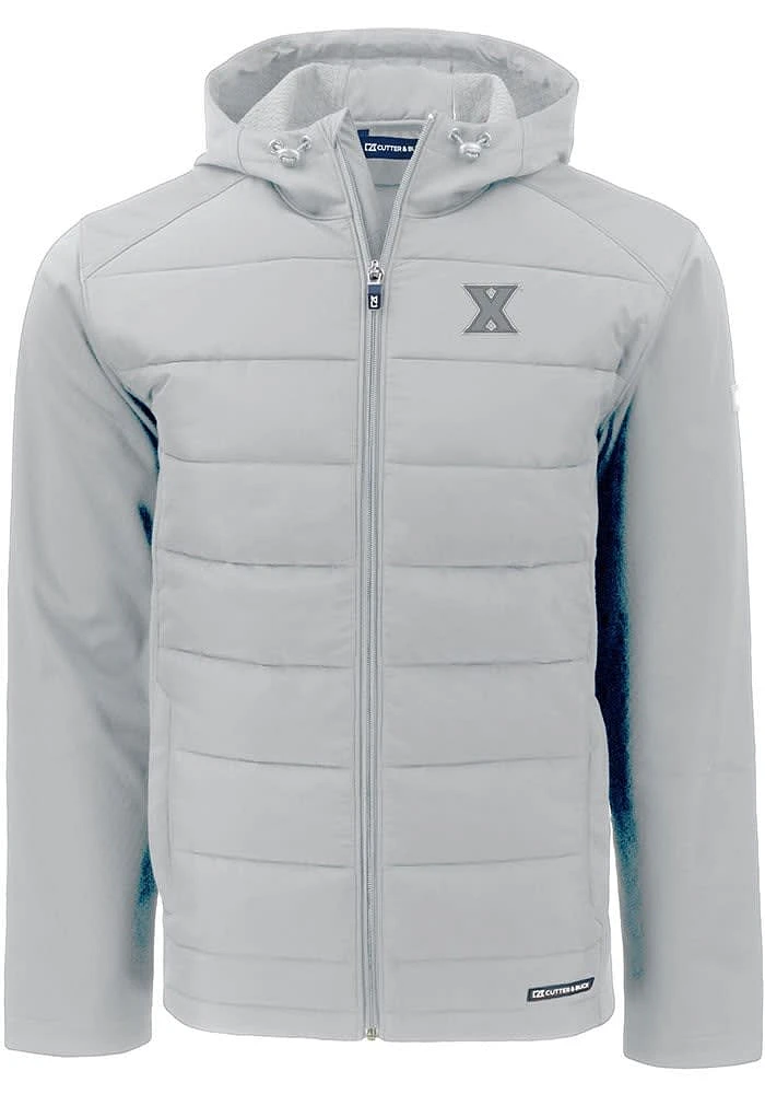 Cutter and Buck Xavier Musketeers Mens Charcoal Evoke Hood Heavyweight Jacket