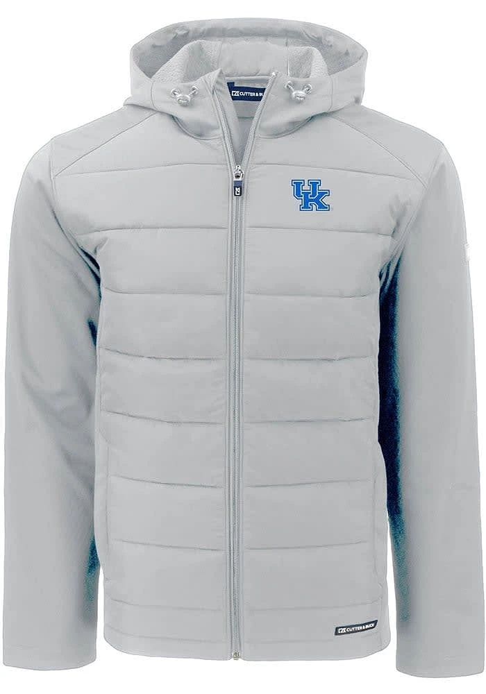 Cutter and Buck Kentucky Wildcats Mens Charcoal Evoke Hood Heavyweight Jacket