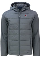 Cutter and Buck Miami RedHawks Mens Evoke Hood Medium Weight Jacket