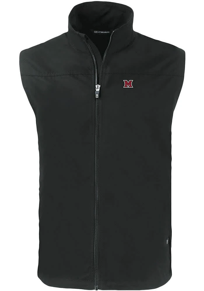 Cutter and Buck Miami RedHawks Mens Black Charter Sleeveless Jacket