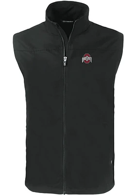 Cutter and Buck Ohio State Buckeyes Mens Black Solid Charter Sleeveless Jacket