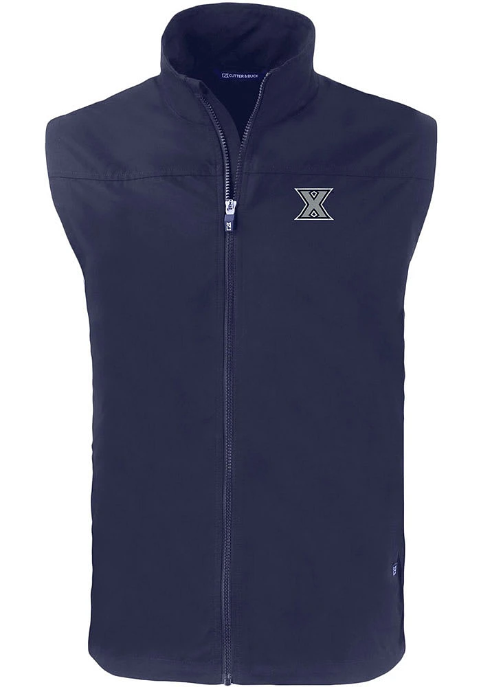 Cutter and Buck Xavier Musketeers Mens Navy Blue Charter Sleeveless Jacket