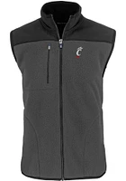 Cutter and Buck Cincinnati Bearcats Mens Grey Cascade Sherpa Graphic Sleeveless Jacket