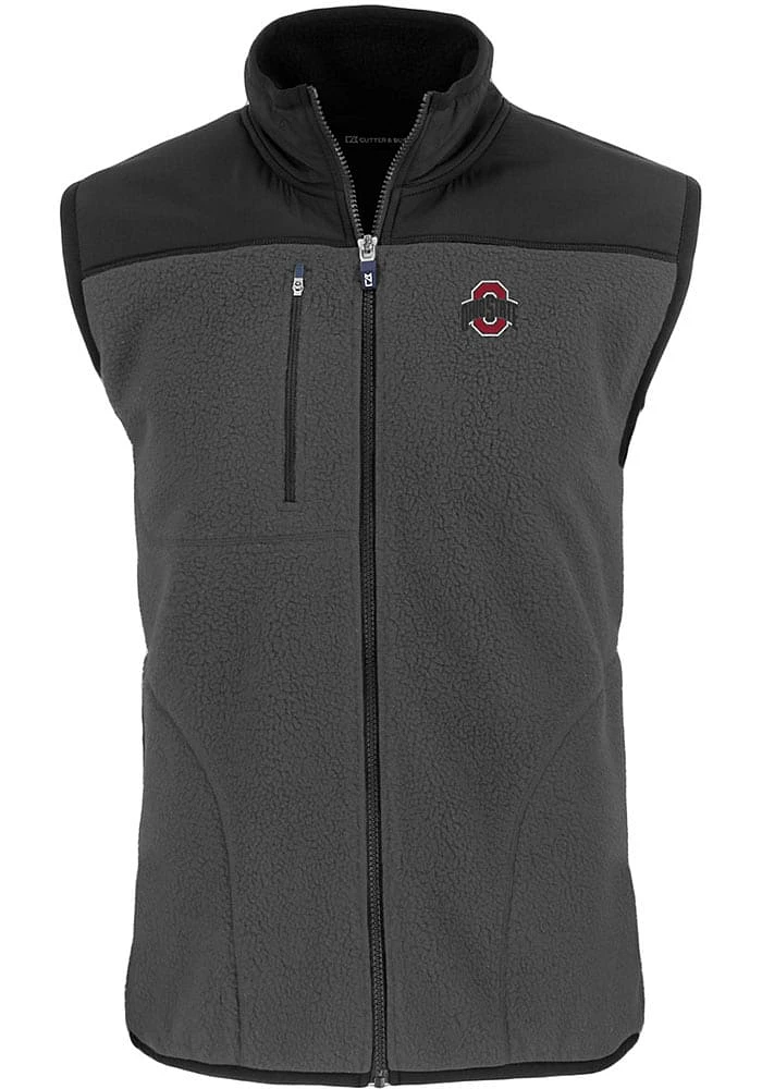 Cutter and Buck Ohio State Buckeyes Mens Cascade Sherpa Sleeveless Jacket