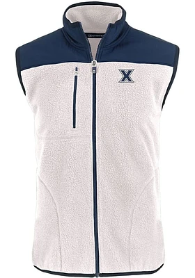 Cutter and Buck Xavier Musketeers Mens White Cascade Sherpa Sleeveless Jacket