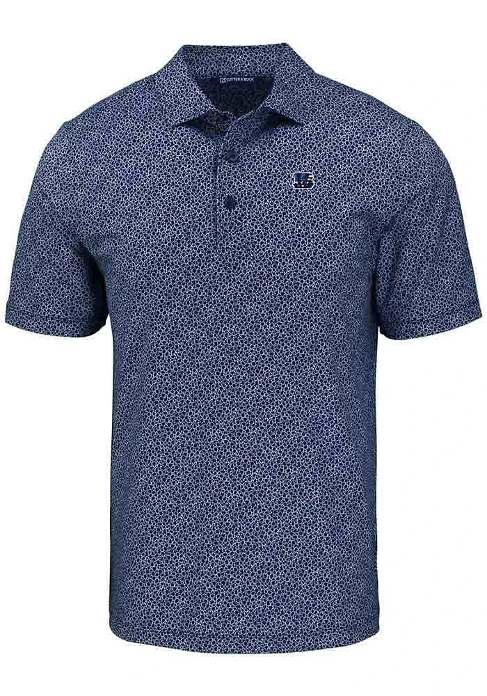 Cutter and Buck Cincinnati Bengals Mens Navy Blue Americana Pike Pebble Short Sleeve Polo