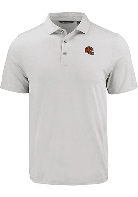 Cutter and Buck Cincinnati Bengals Mens Charcoal Helmet Coastline Eco Short Sleeve Polo