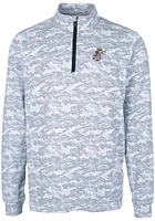 Cutter and Buck Cincinnati Reds Mens Charcoal Cooperstown Traverse Camo Big Tall Qtr Zip