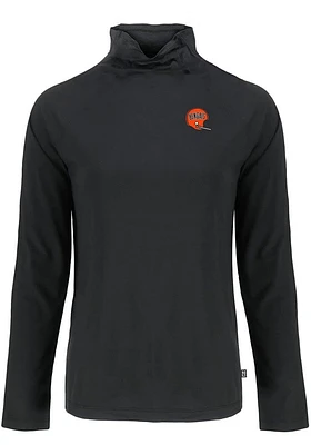 Cutter and Buck Cincinnati Bengals Womens Black Historic Coastline Eco Funnel Neck Crew Sweatshi..