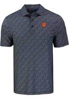 Cutter and Buck Cincinnati Bengals Mens Historic Pike Pebble Short Sleeve Polo