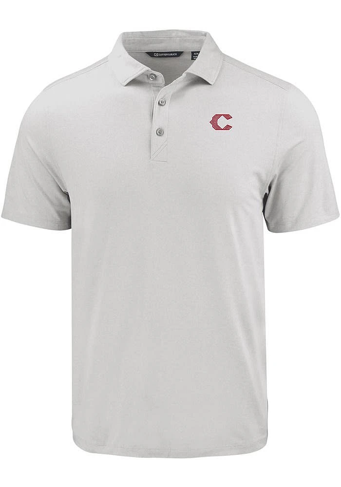 Cutter and Buck Cincinnati Reds Mens Charcoal City Connect Coastline Eco Short Sleeve Polo