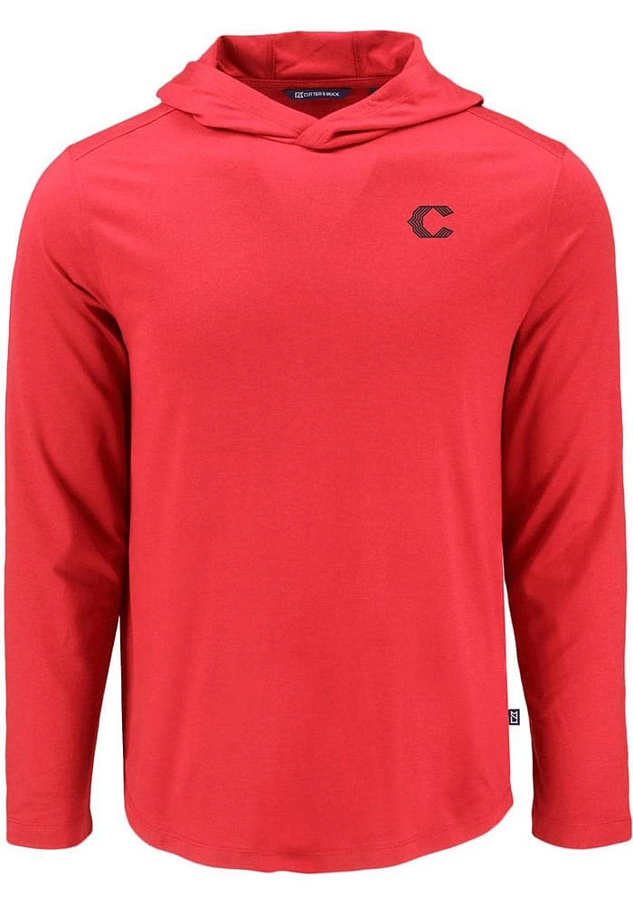 Cutter and Buck Cincinnati Reds Mens Red City Connect Coastline Eco Long Sleeve Hoodie