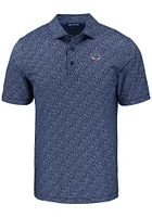 Cutter and Buck Cincinnati Reds Mens Navy Blue Stars Stripes Pike Pebble Short Sleeve Polo