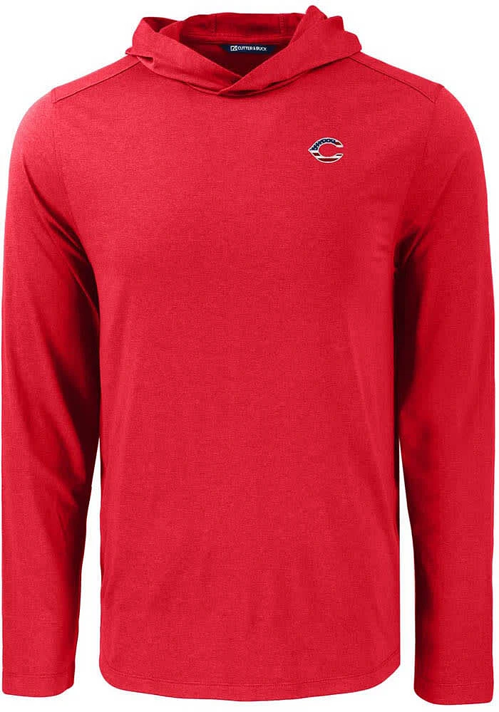 Cutter and Buck Cincinnati Reds Mens Cardinal Coastline Eco Long Sleeve Hoodie